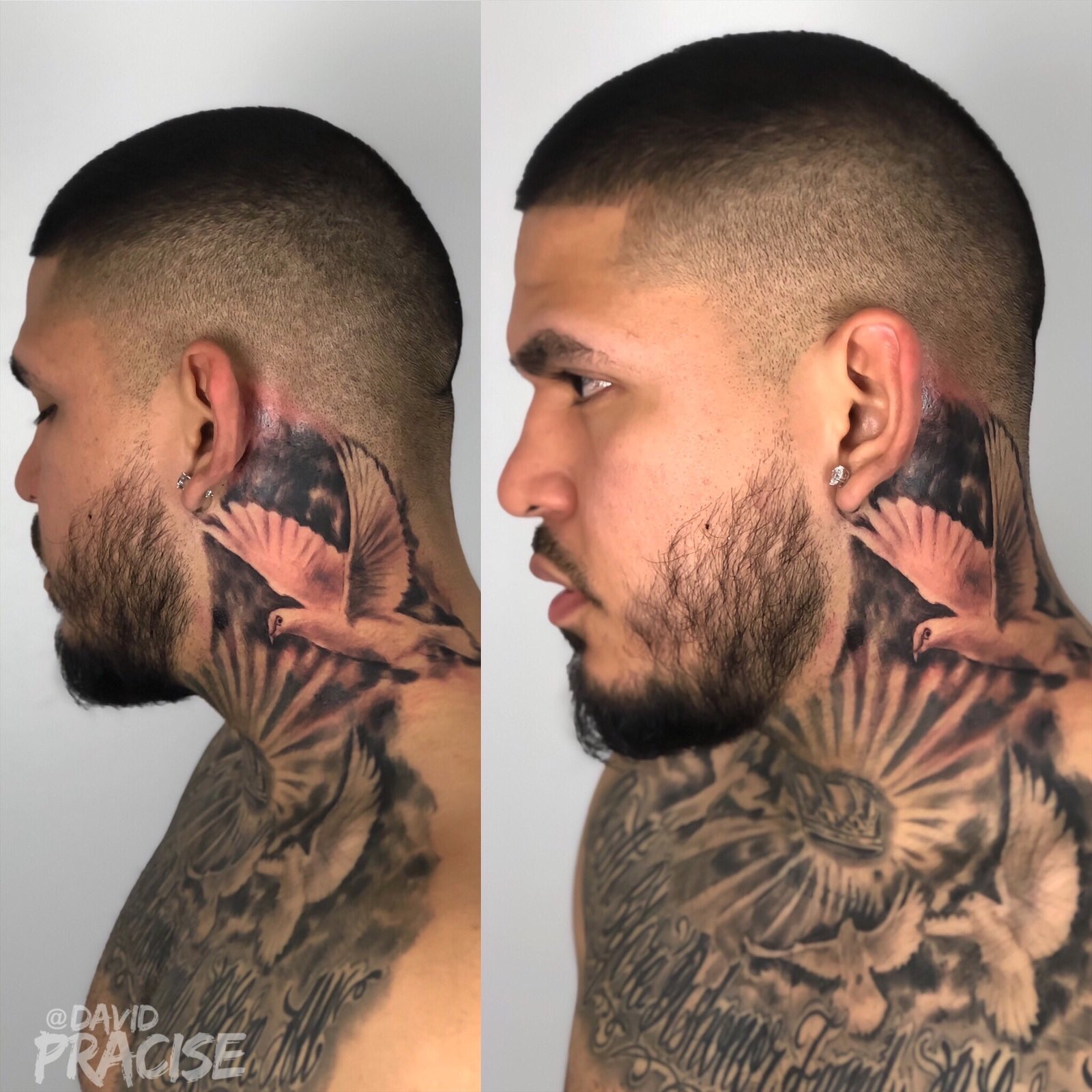 dove neck tattoos for men with meaning