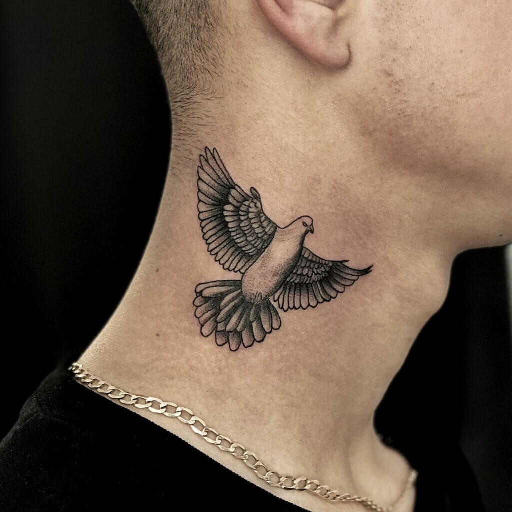 dove neck tattoos for men 0010