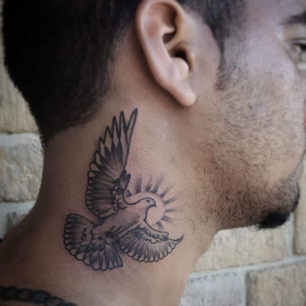 dove neck tattoos for men 0011