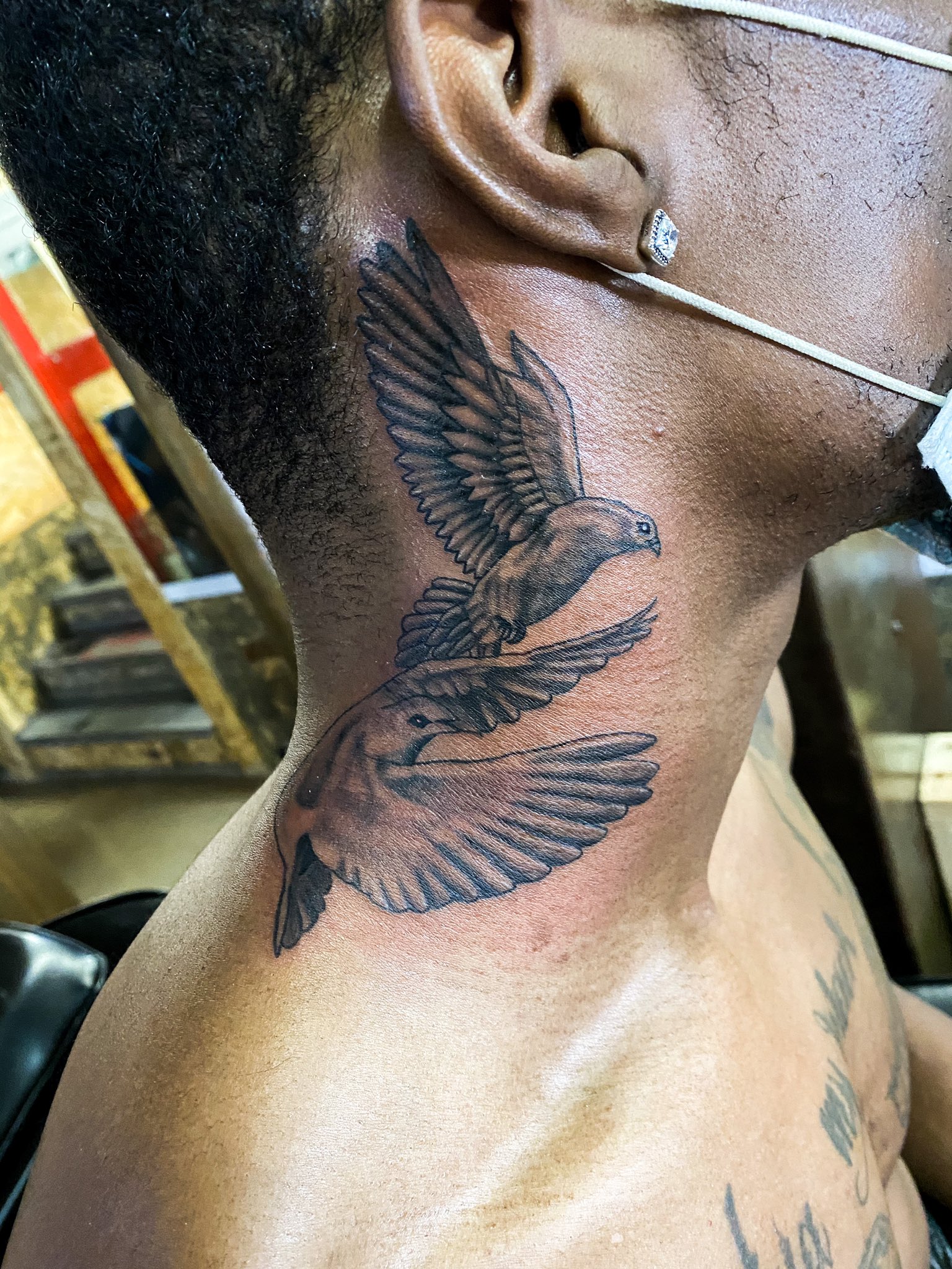 dove neck tattoos for men 0012