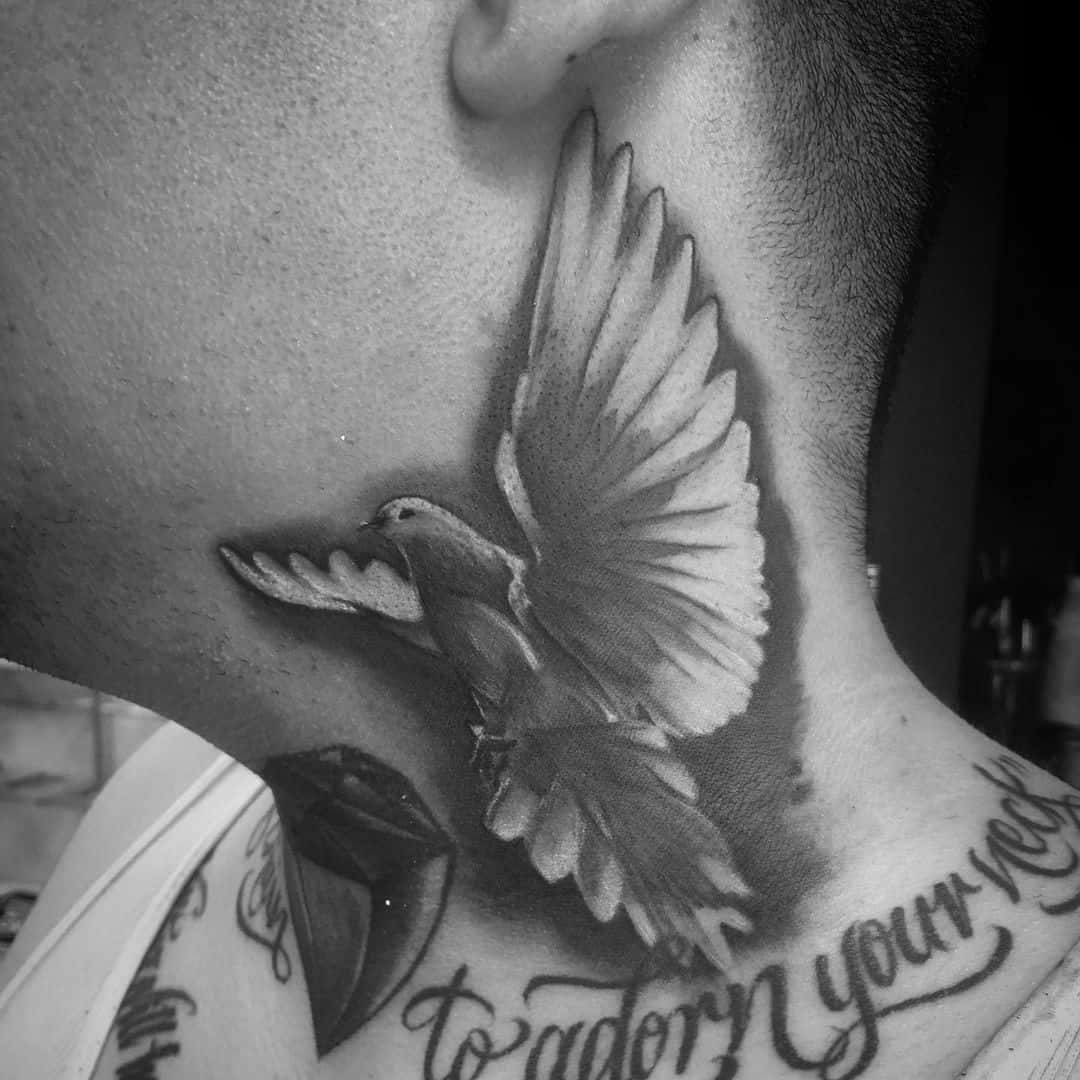 dove neck tattoos for men 0014