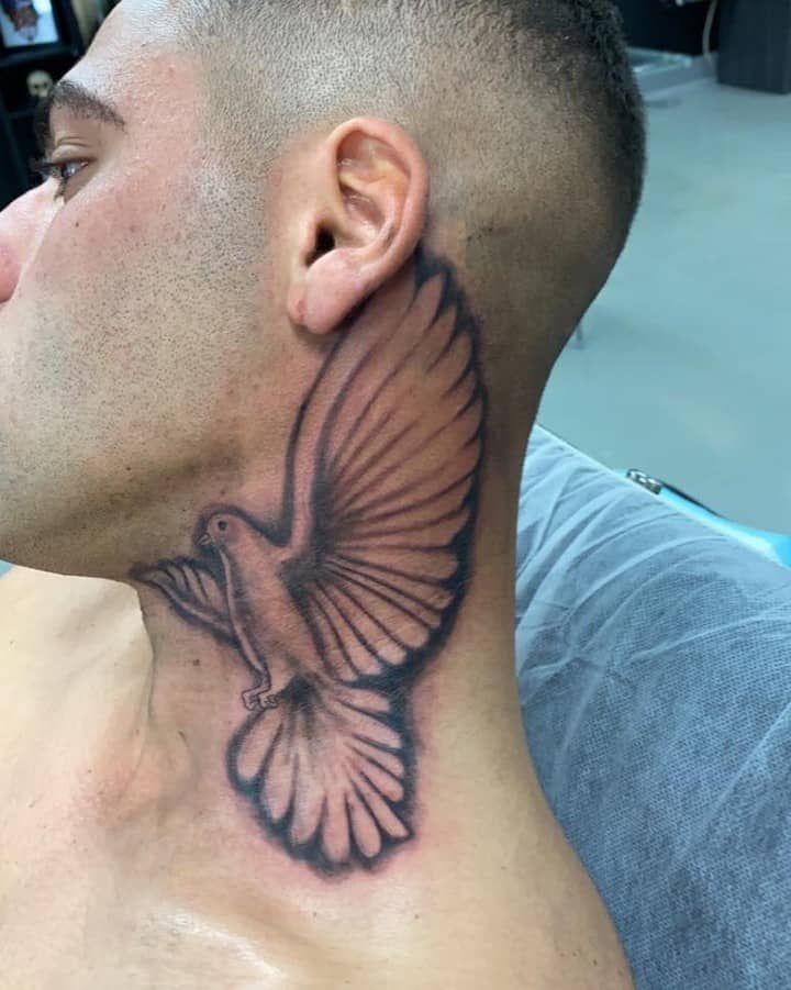 dove neck tattoos for men 0019