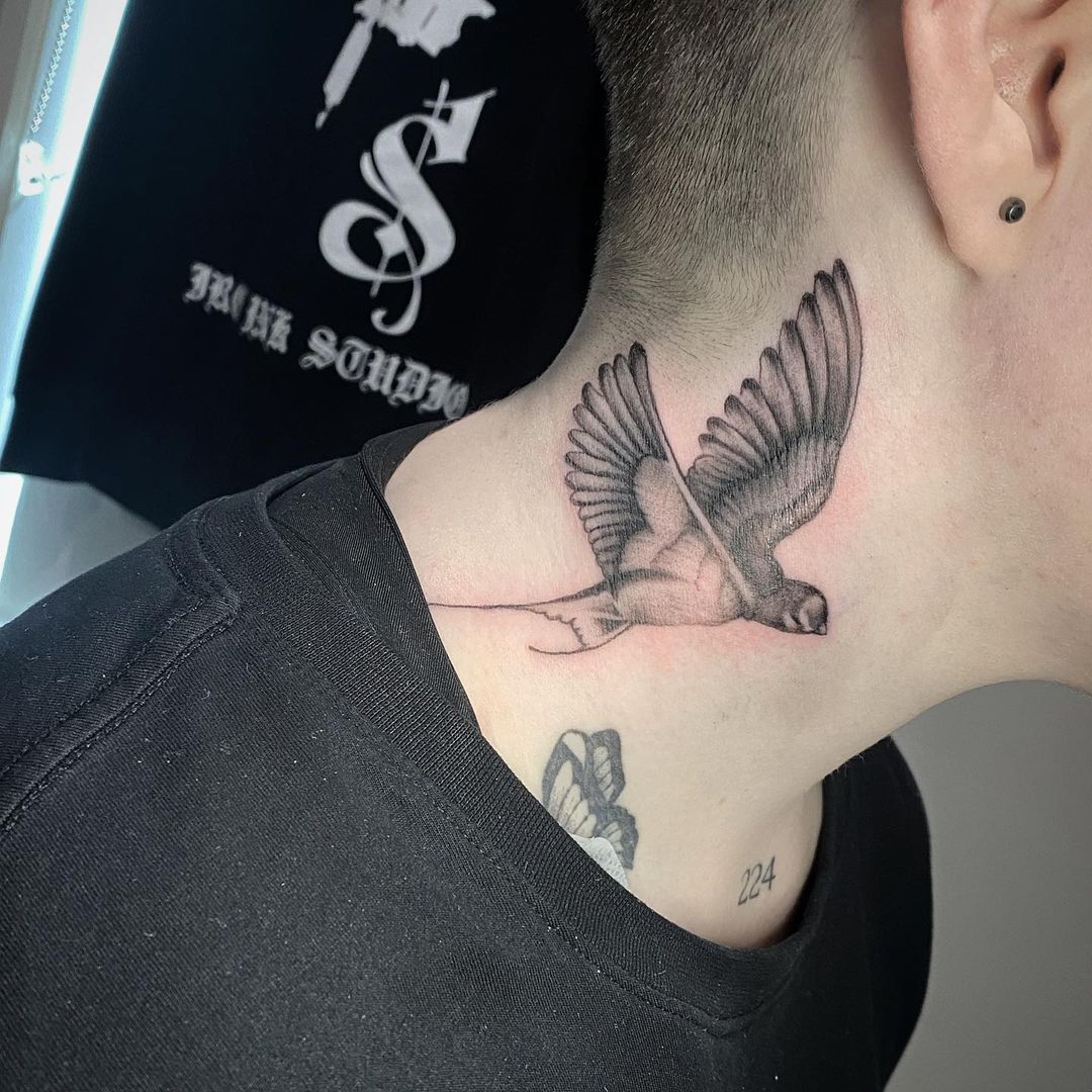 dove neck tattoos for men 0024