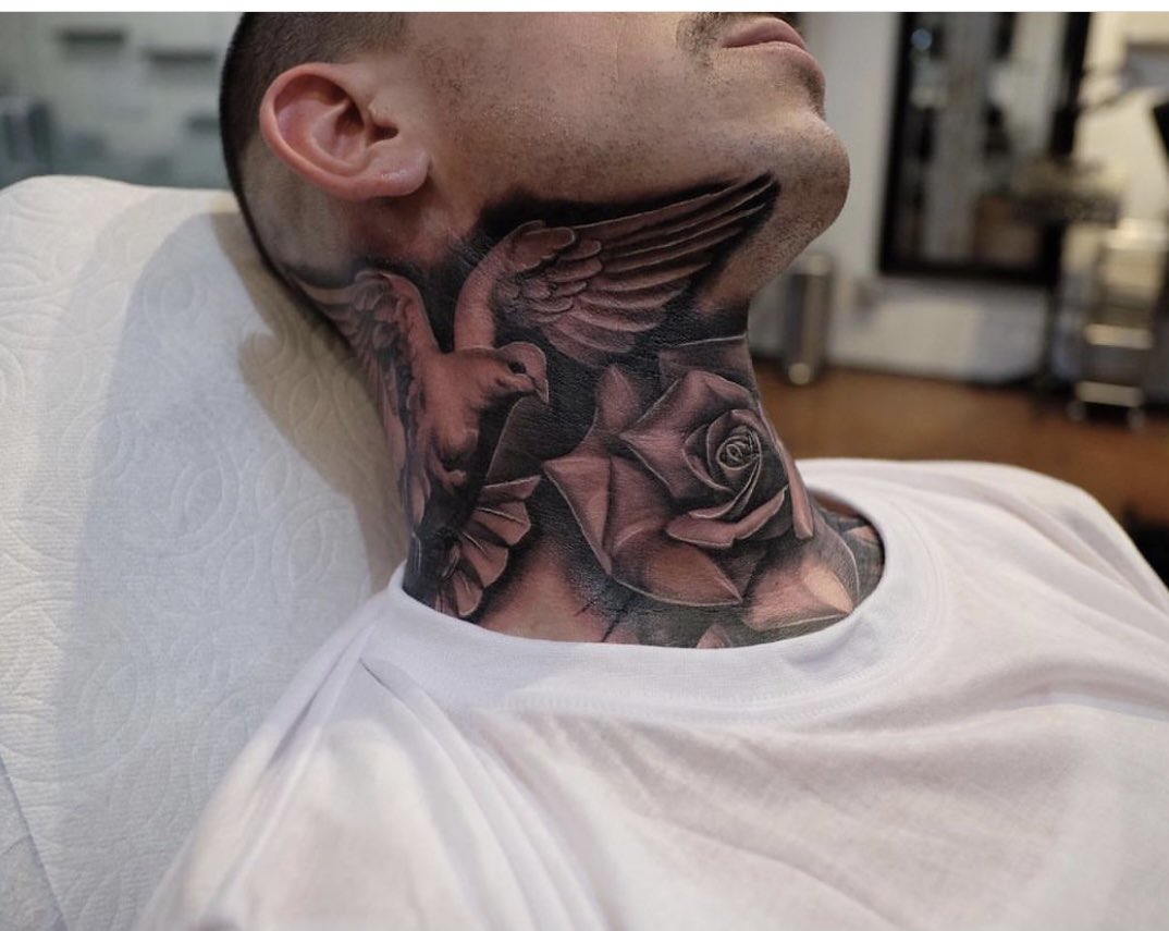 dove neck tattoos for men 0025