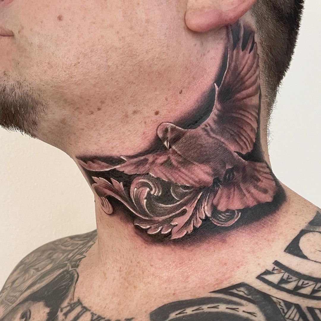 dove neck tattoos for men 0030