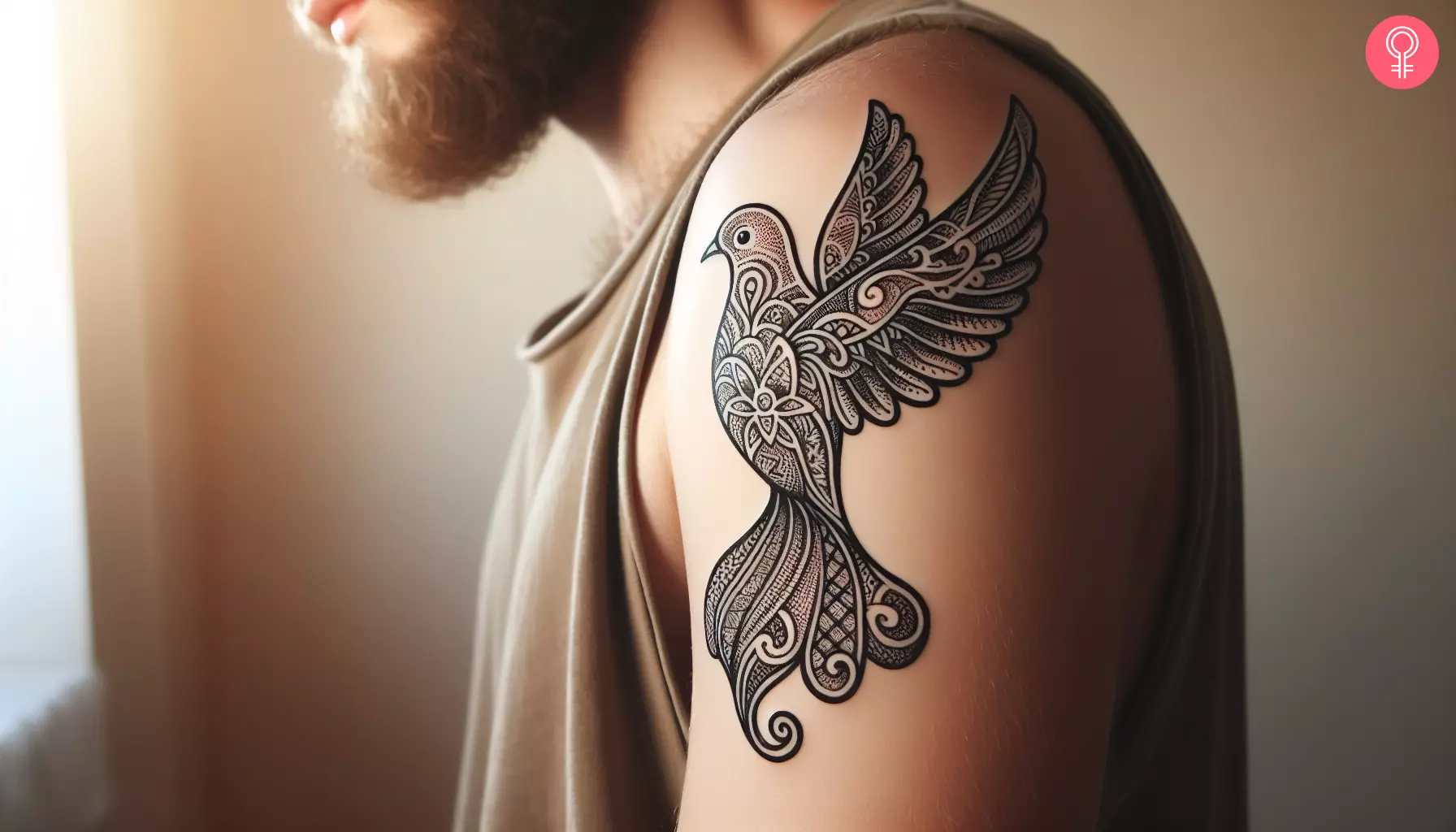 dove neck tattoos for men 0066