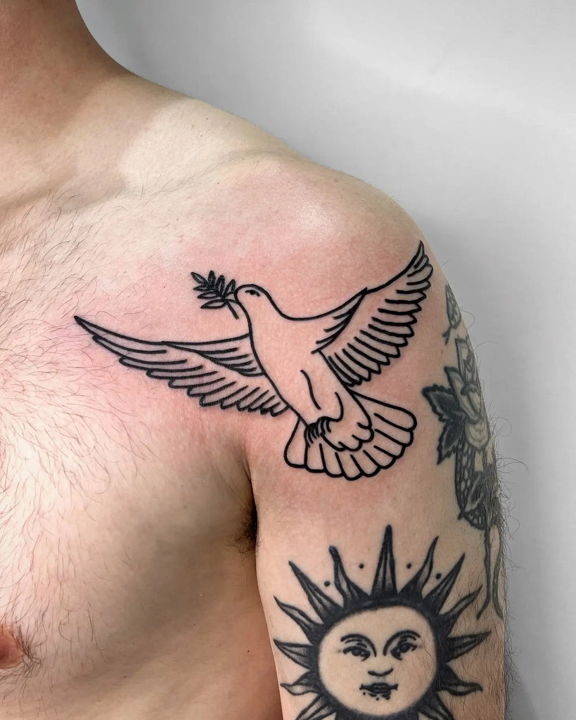 dove neck tattoos for men 0088