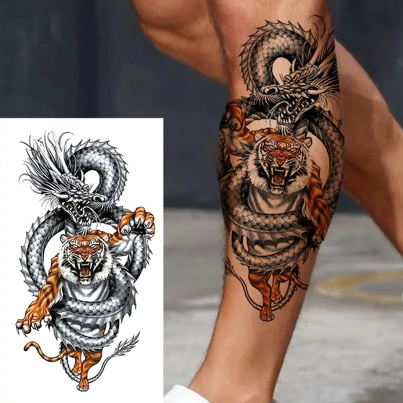 dragon leg tattoos for men placement options