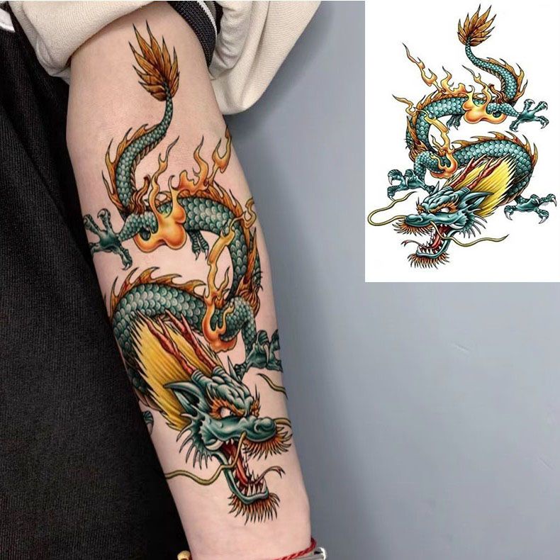 dragon leg tattoos for men 0022