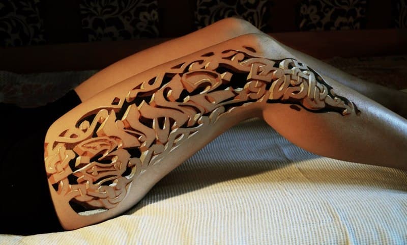 dragon leg tattoos for men 0024