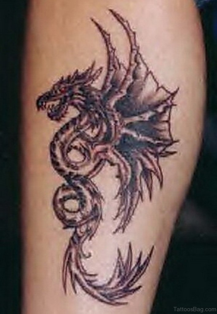 dragon leg tattoos for men 0025