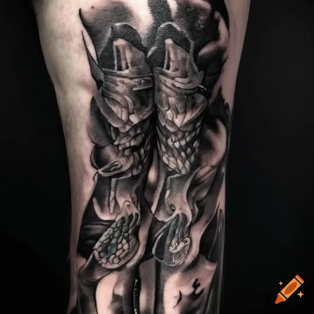 dragon leg tattoos for men 0027