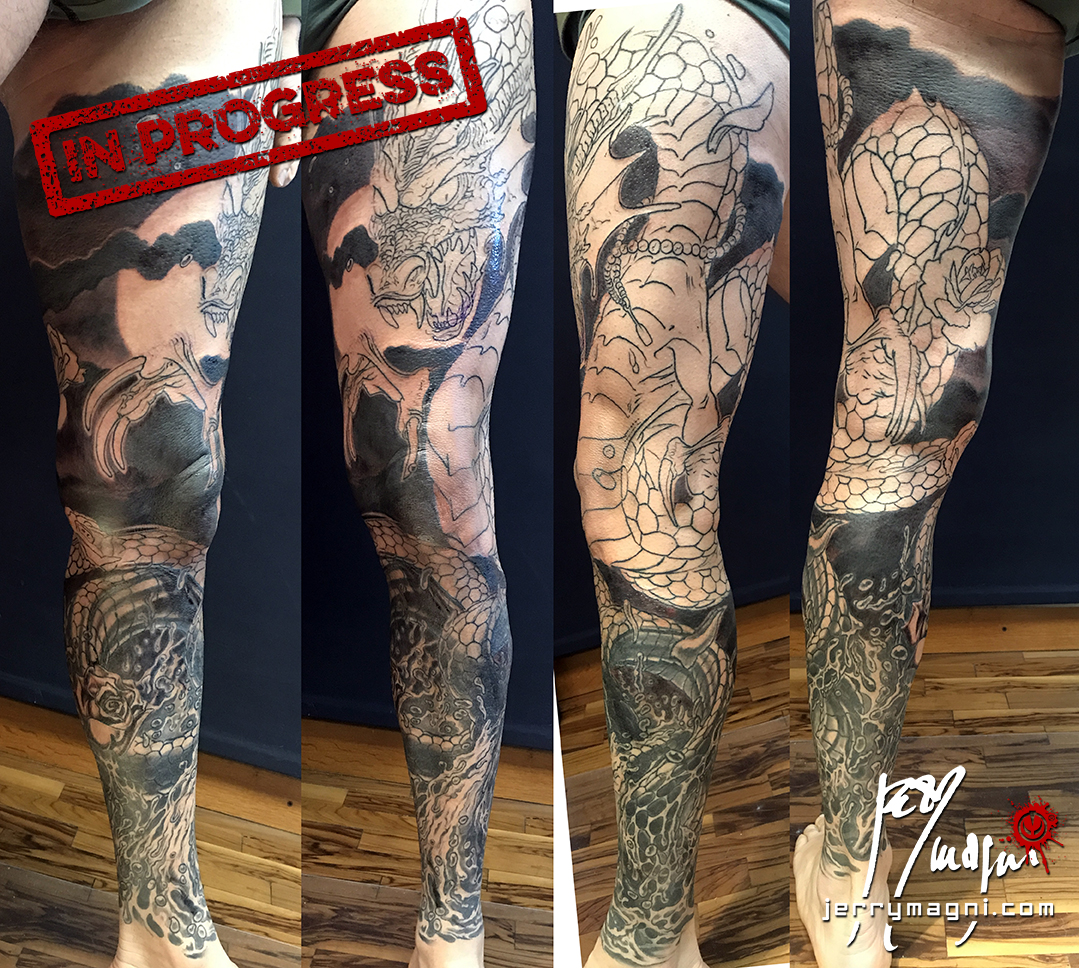 dragon leg tattoos for men 0031