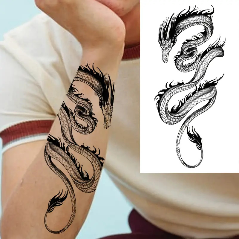 dragon leg tattoos for men 0038