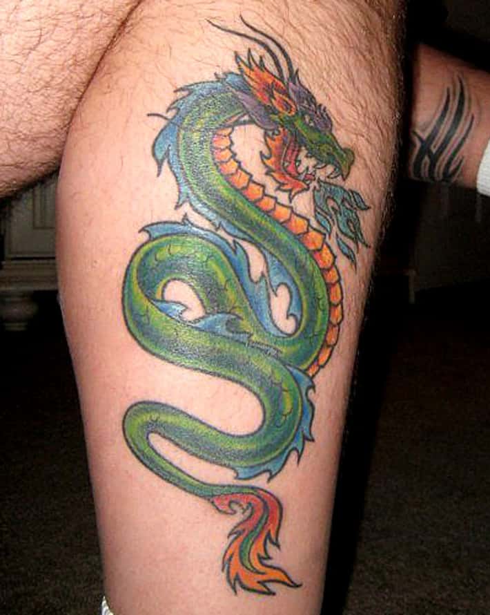 dragon leg tattoos for men 0043