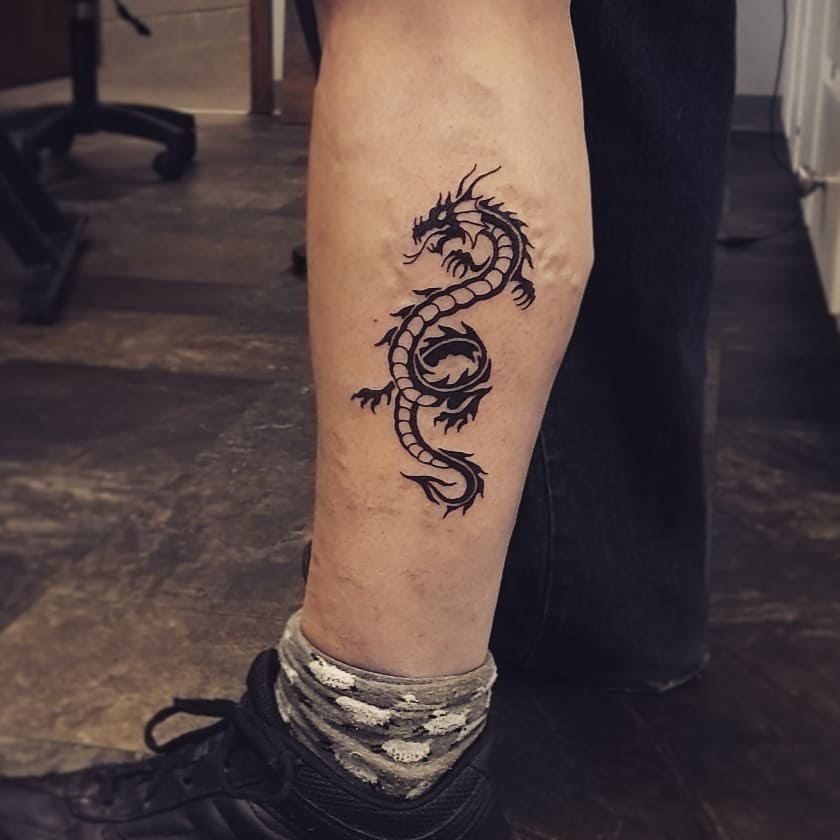 dragon leg tattoos for men 0053