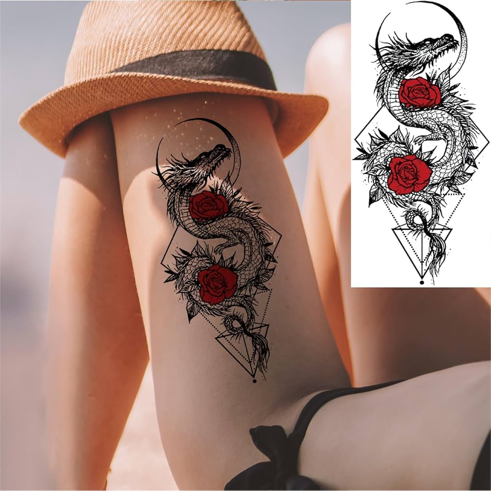 dragon leg tattoos for men 0065