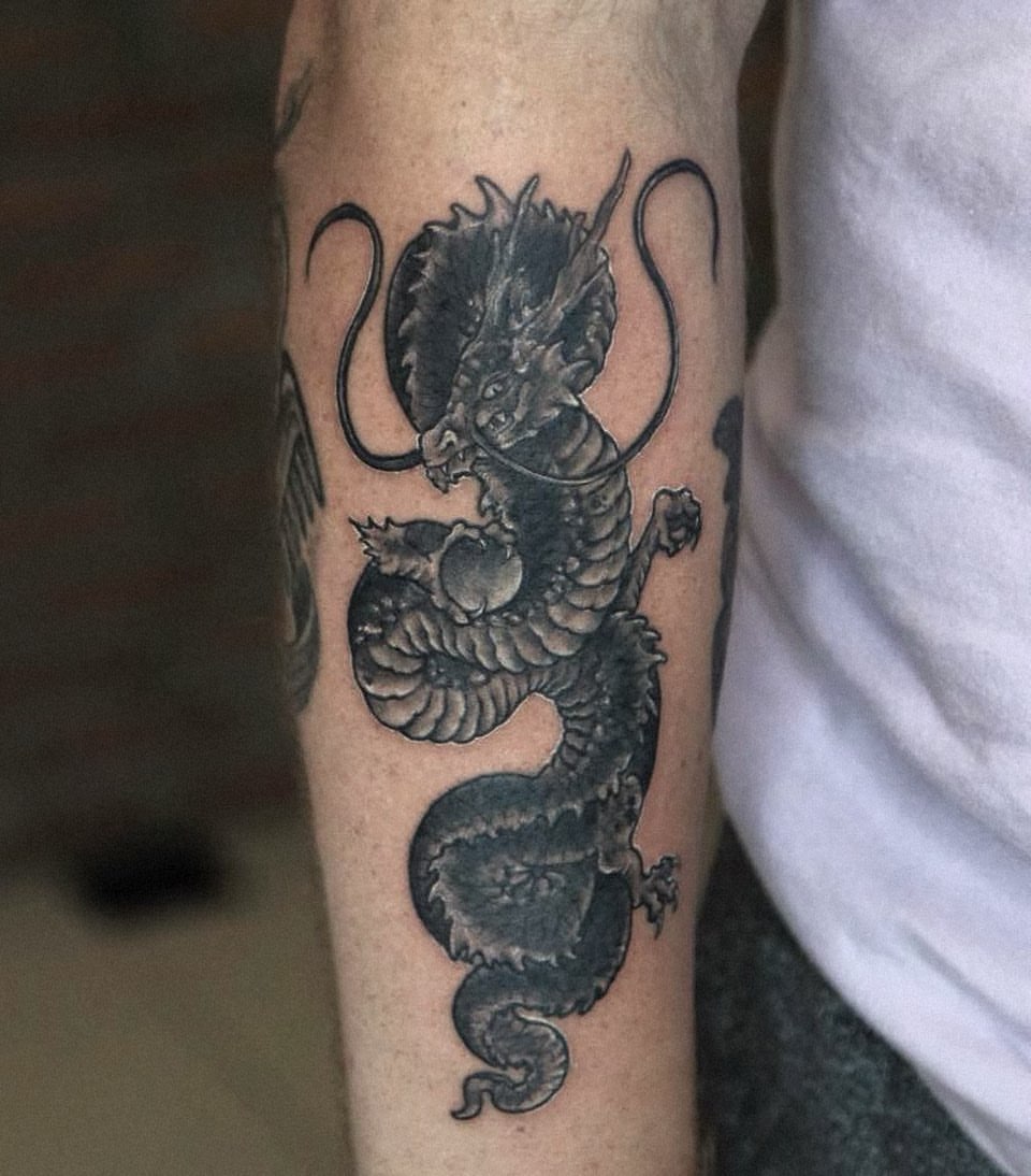 dragon leg tattoos for men 0073