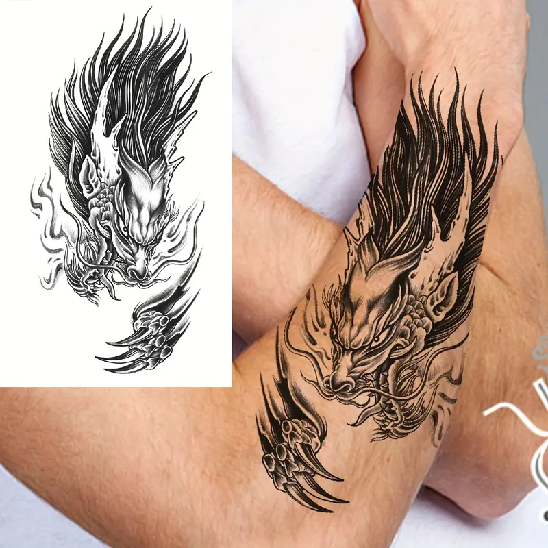 dragon leg tattoos for men 0076