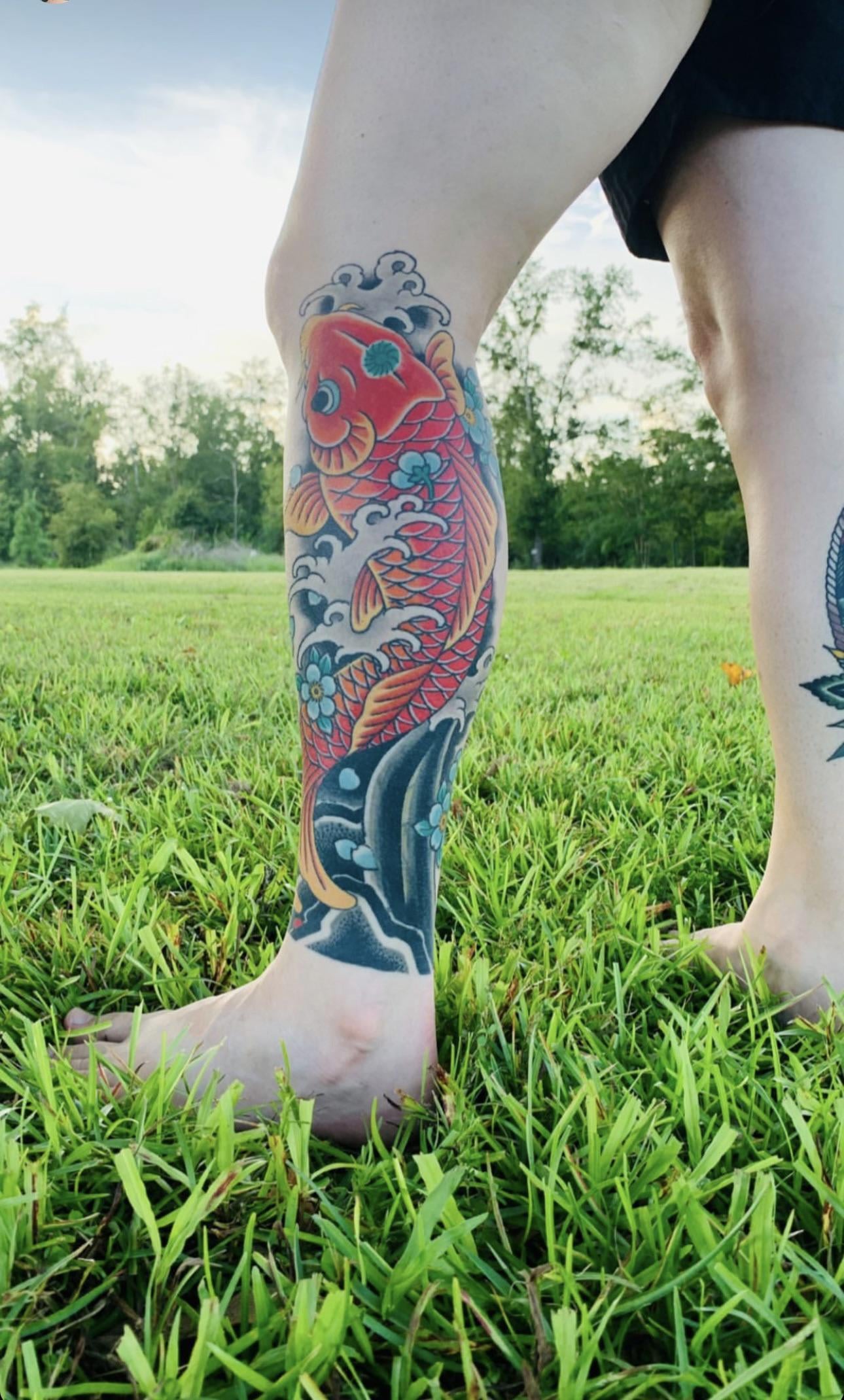 dragon leg tattoos for men 0077