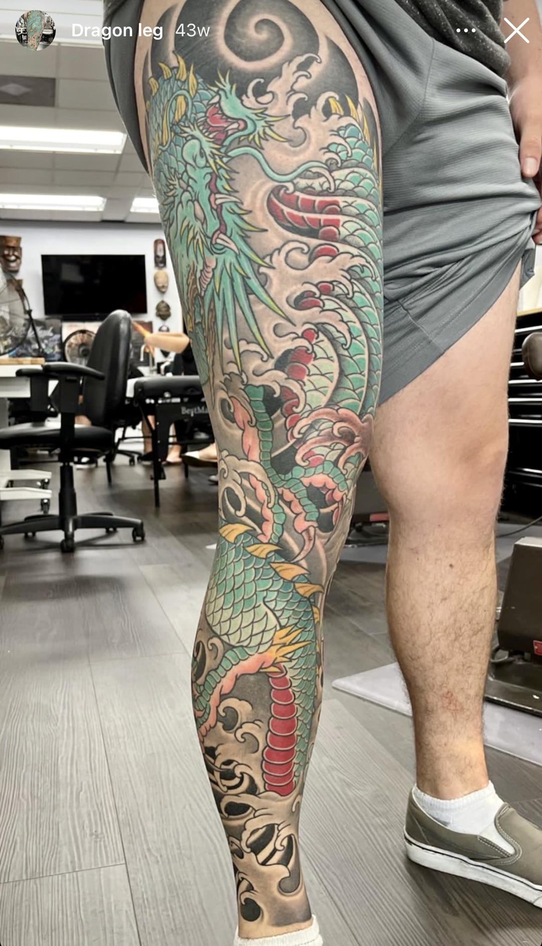 dragon leg tattoos for men 0091