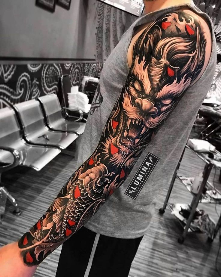 dragon tattoo sleeves for men designs