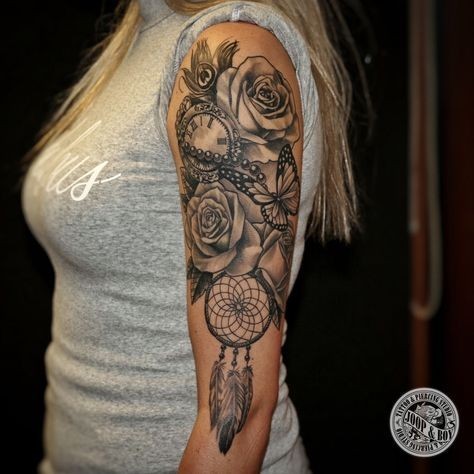 Dream Catcher tattoos for men inspiration.