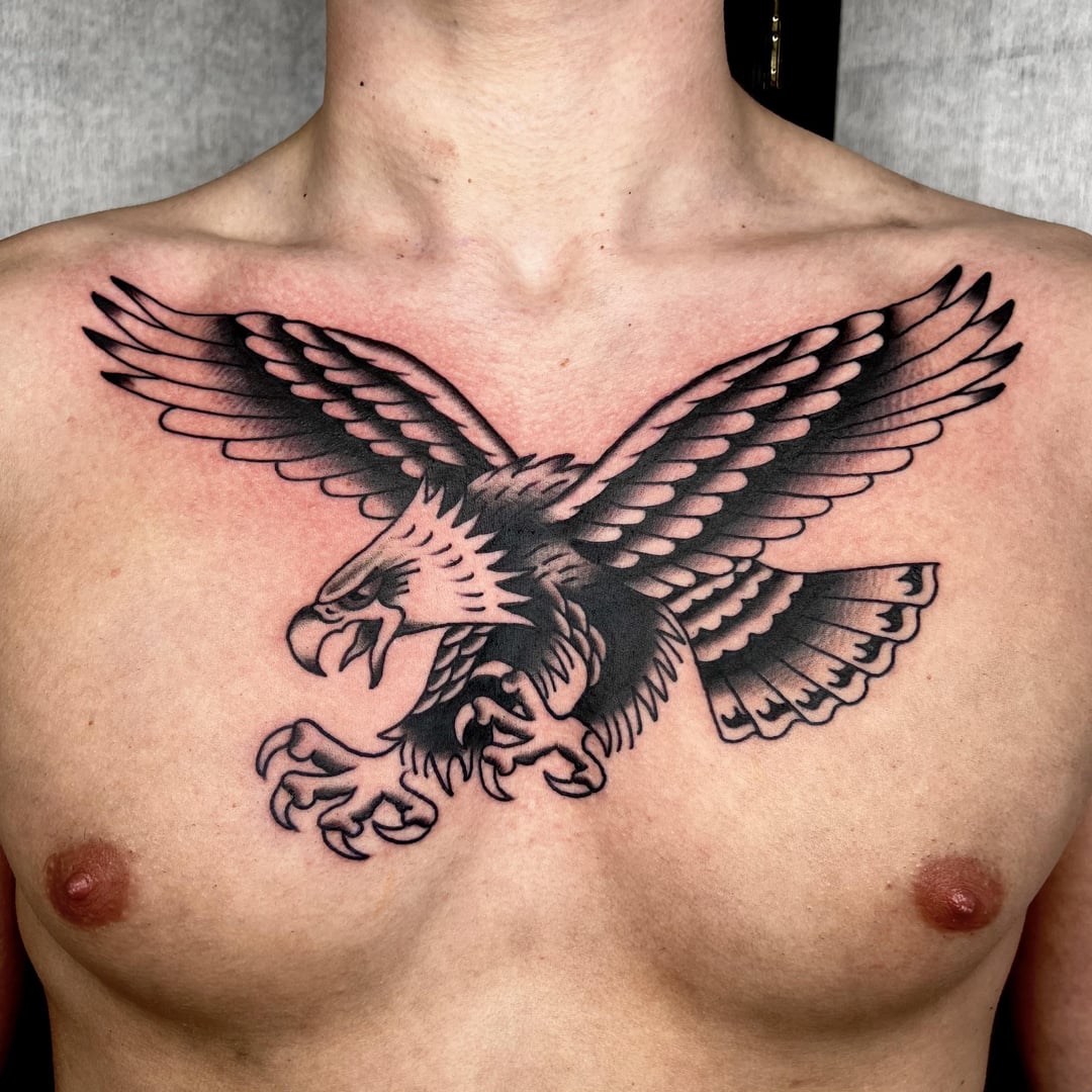 eagle chest tattoos for men design ideas