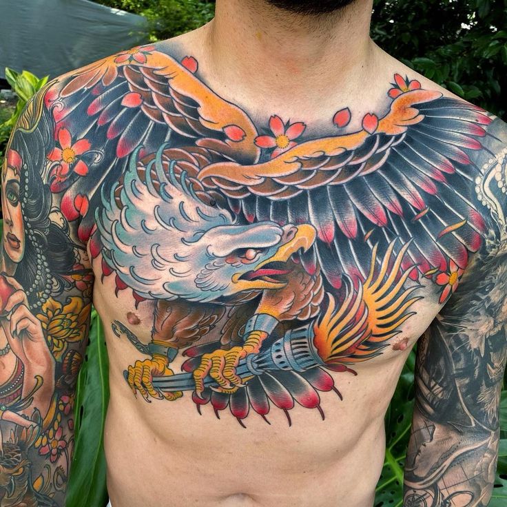 eagle chest tattoos for men 0074