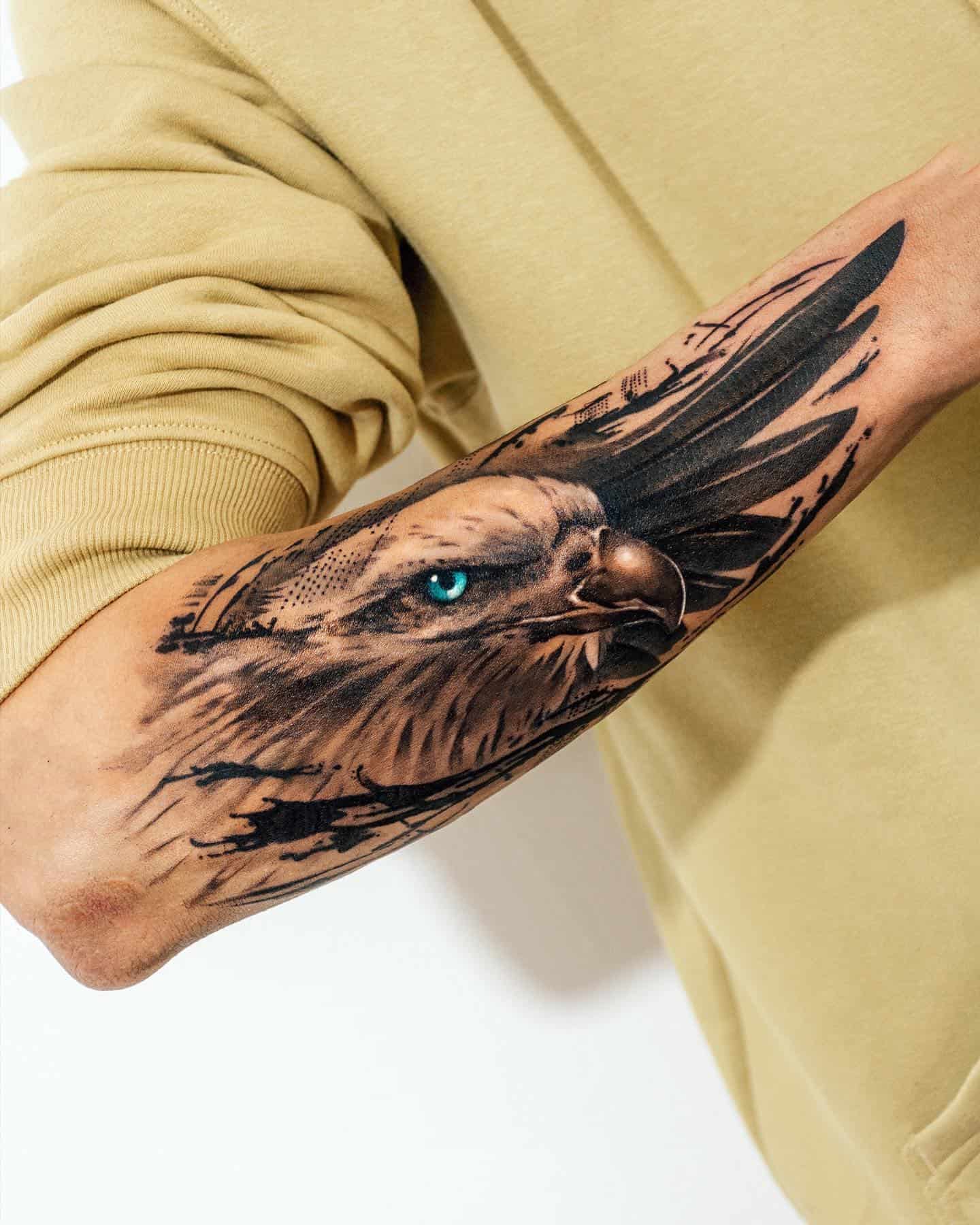 eagle forearm tattoos for men designs