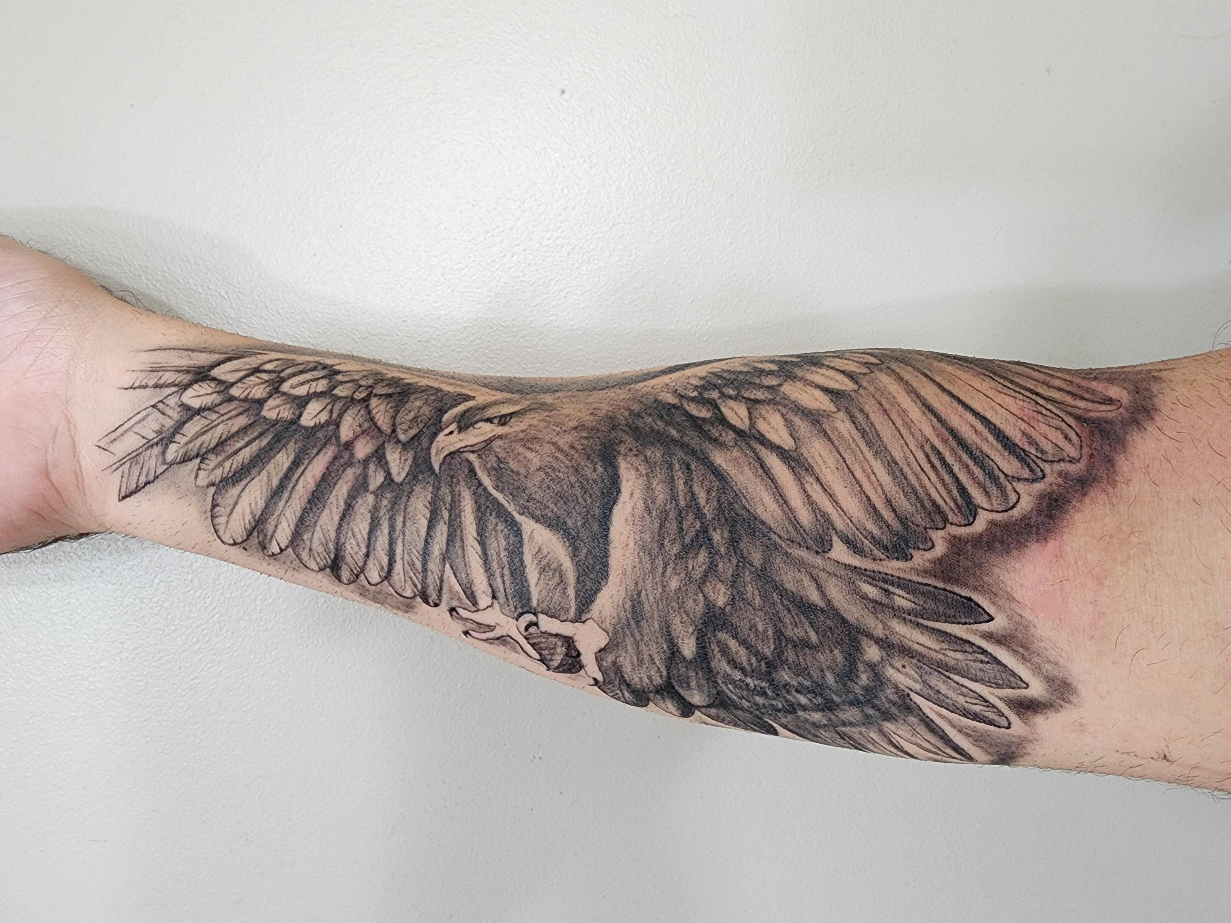 eagle forearm tattoos for men 0072