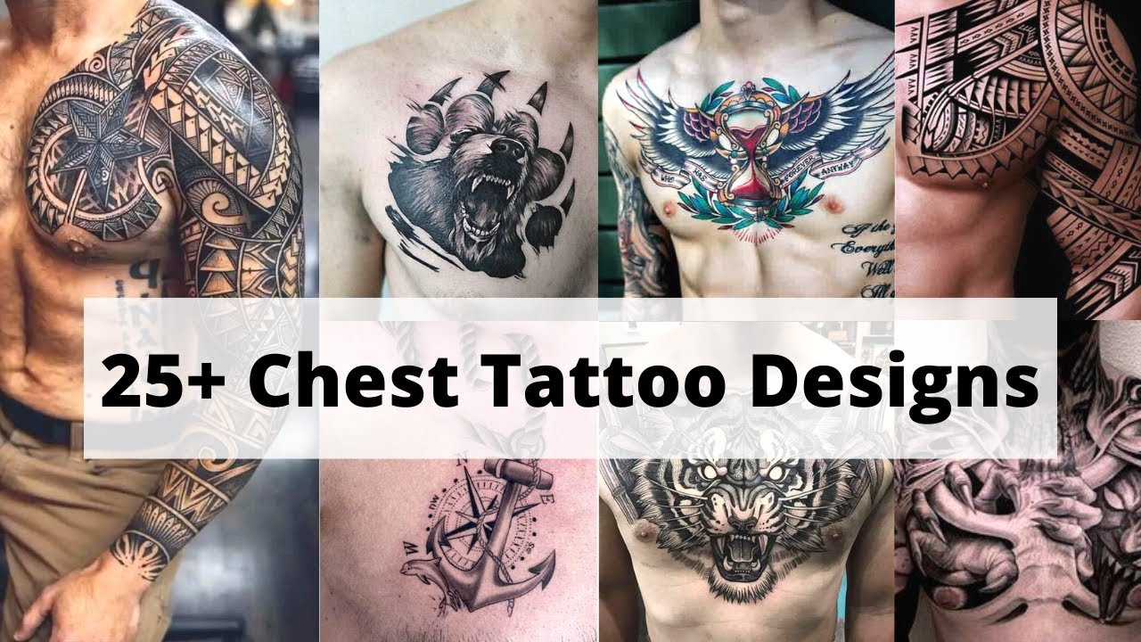 elegant chest piece tattoo ideas for men