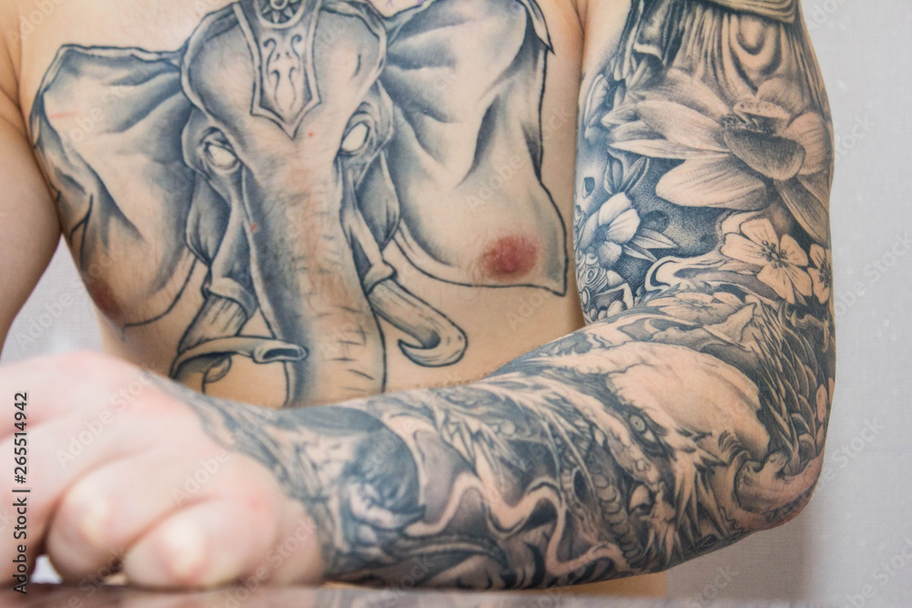 elephant tattoos for men 0027