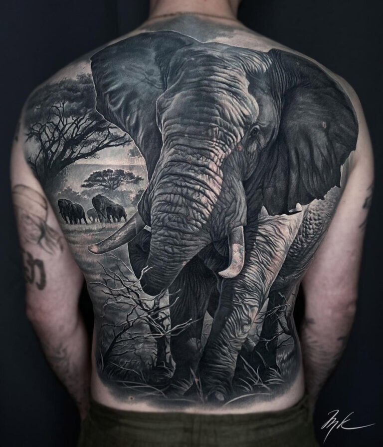 elephant tattoos for men 0048