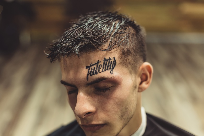 face tattoos for men Cross 0018