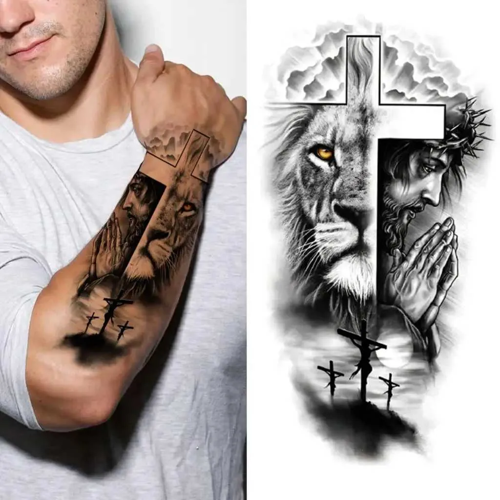 face tattoos for men Cross 0033