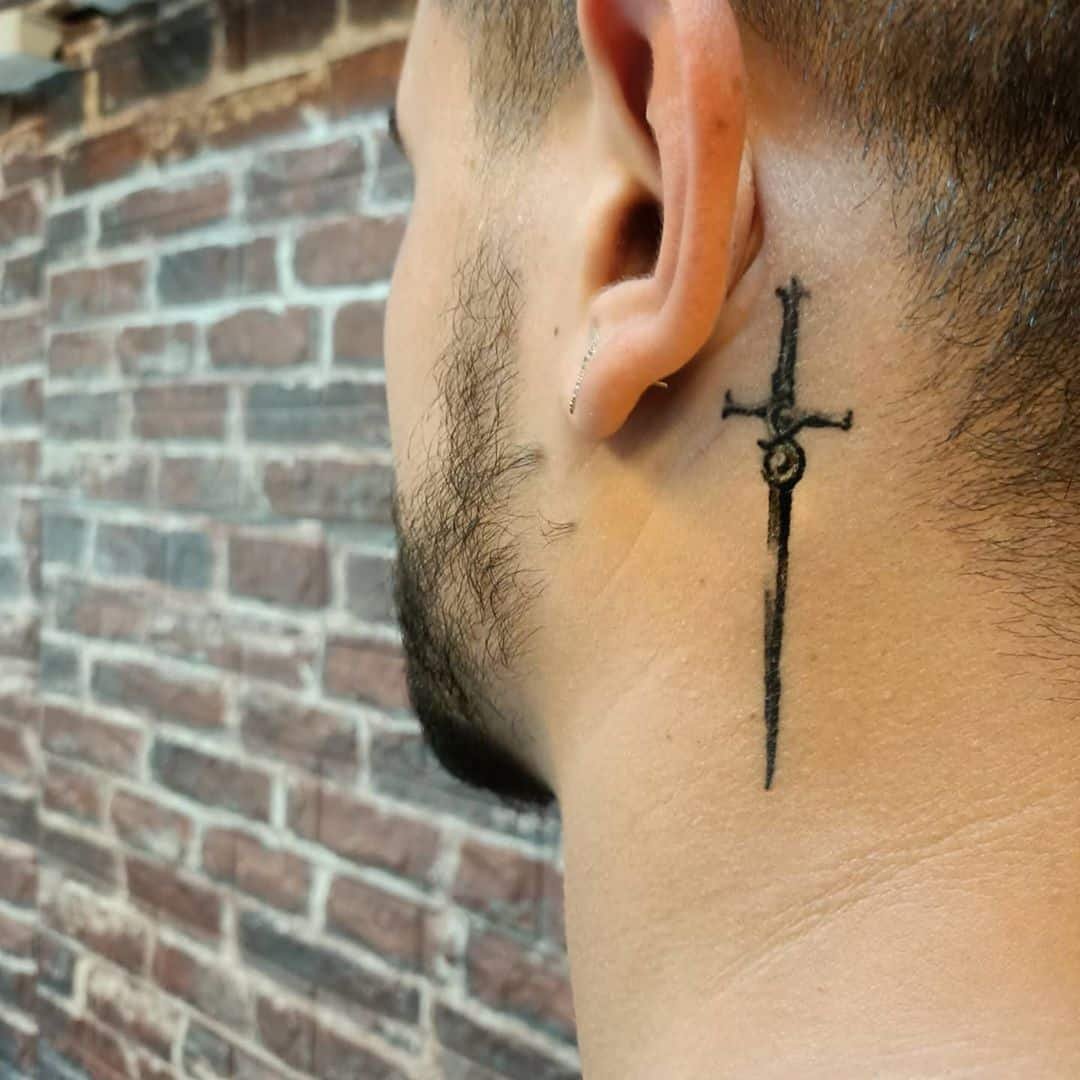 face tattoos for men Cross 0046