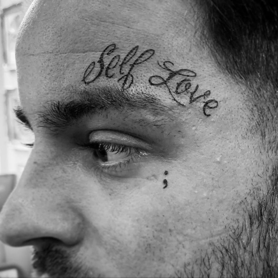 face tattoos for men Cross 0061