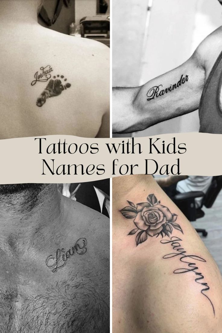 family kids name tattoos for men