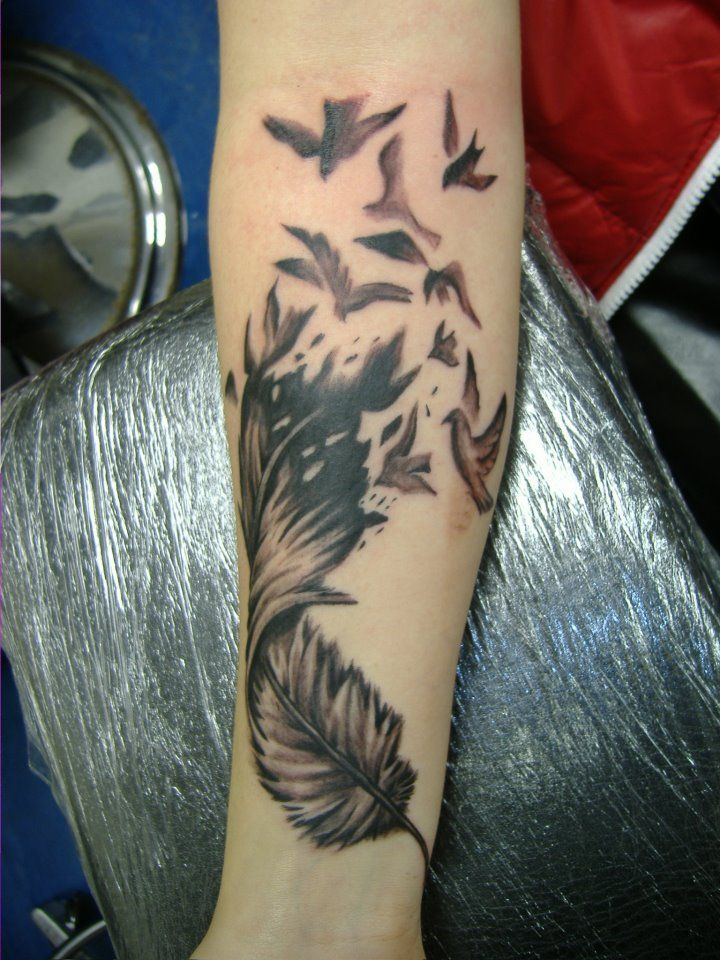 feather tattoos for men ideas