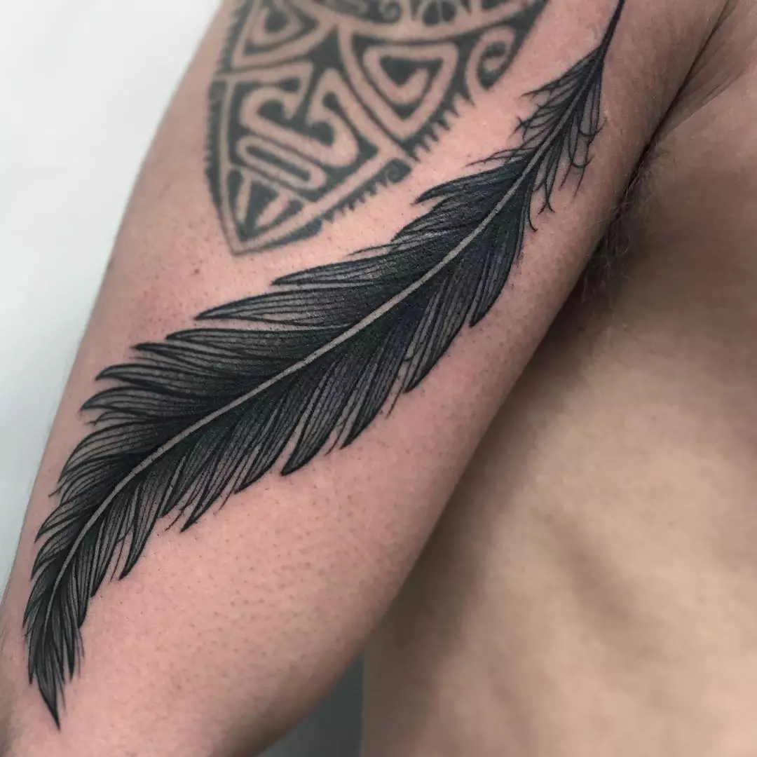 feather tattoos for men 0011