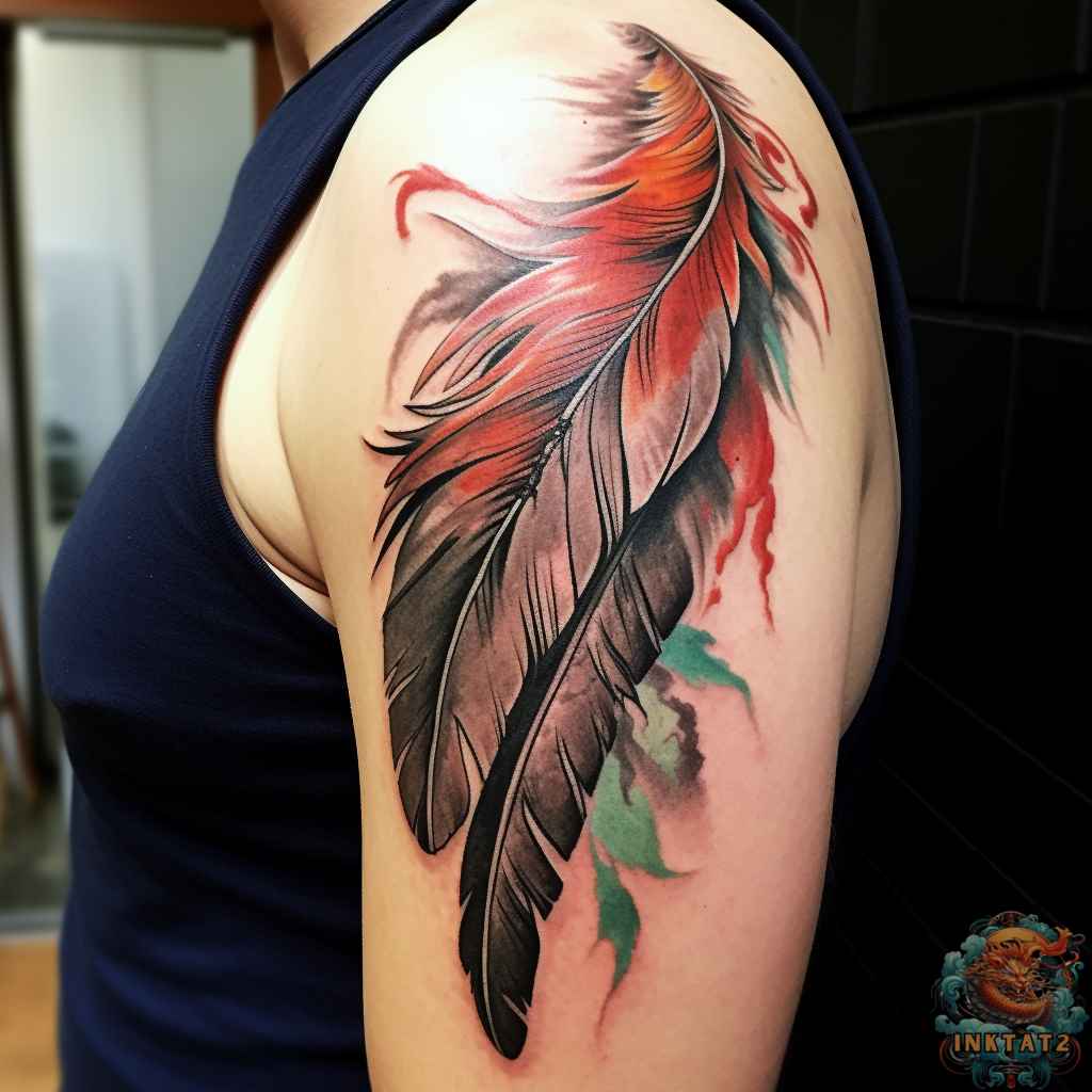 feather tattoos for men 0014