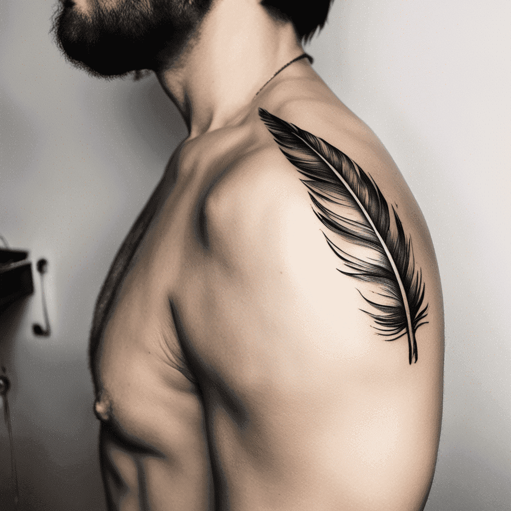 feather tattoos for men 0019