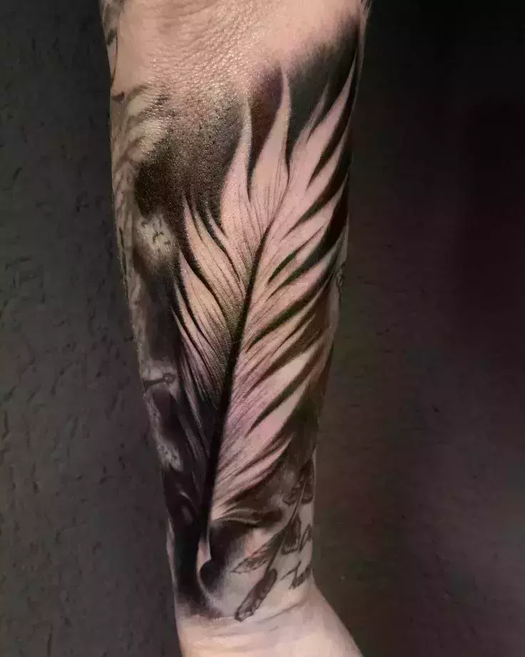 feather tattoos for men 0044