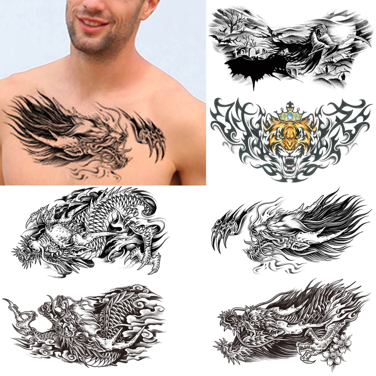 fierce death tattoos for men themes