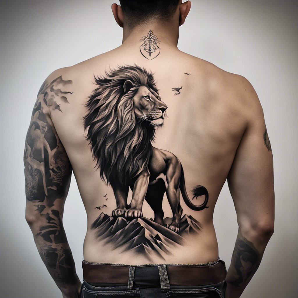 fierce lion tattoos for men