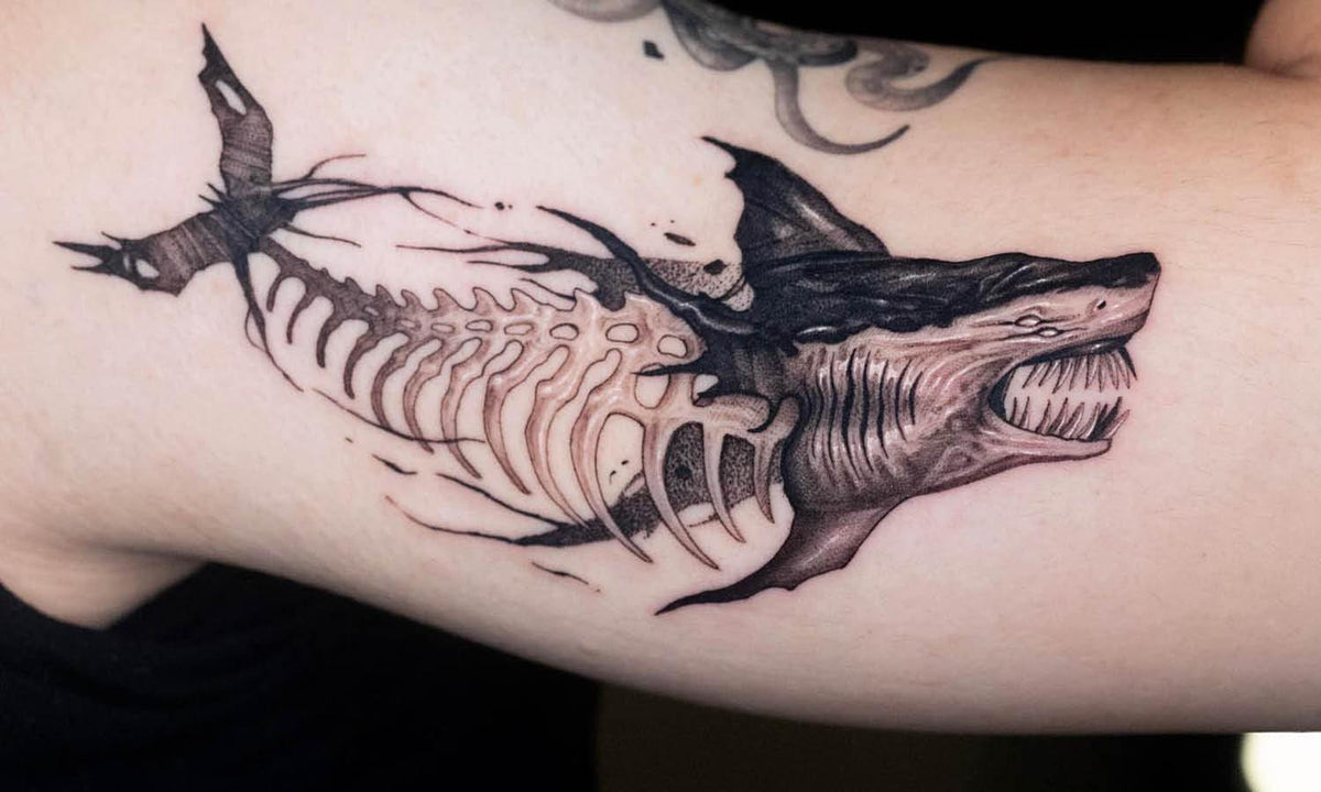 fierce shark tattoos for men