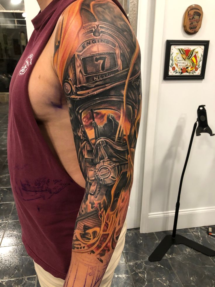 firefighter-themed tattoos for men