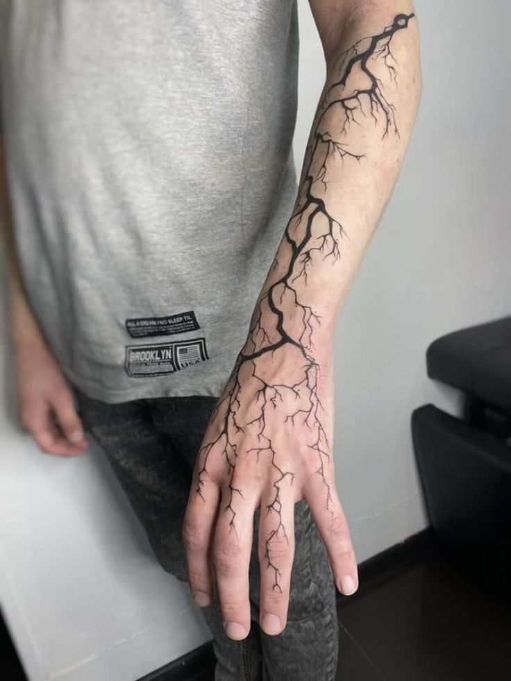 flashy lightning tattoos for men