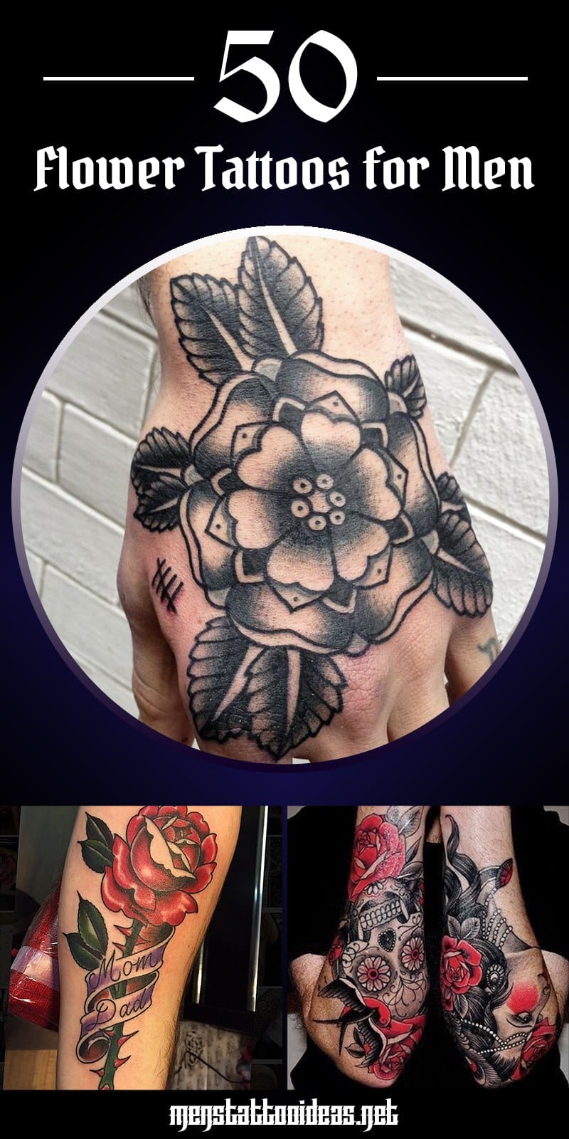 flower tattoos for men 0084